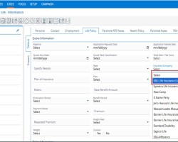 <span>10.</span> This newly added Company will be available on the Cases > Profile > Information > Default > Life Policy > Insurance Company drop down.