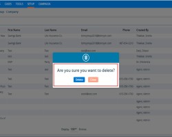 <p class="mbnop"><span>19. </span> After Clicking on Delete, the system will prompt confirmation before deleting.</p>
<p class="mbnop"><span>20. </span> Click on delete to remove the Company.</p>