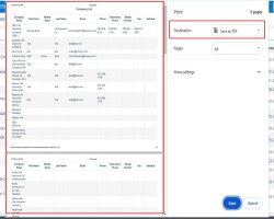 <span>24.</span> By clicking on the Print icon, a new page will be displayed with the print window containing the list of available companies. The user can print the data using the desired options.